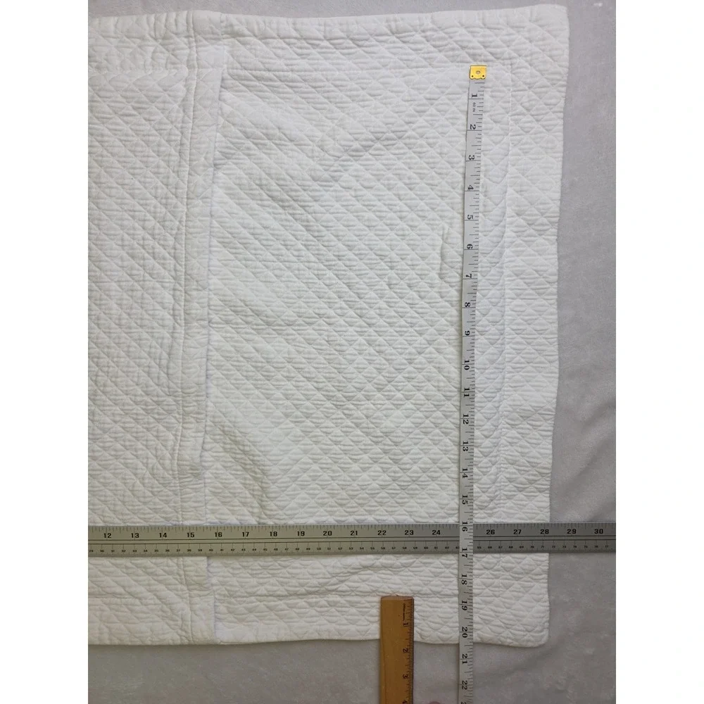 2 Restoration Hardware Diamond Matelasse Pillow Shams‎ White Cotton Portugal STD